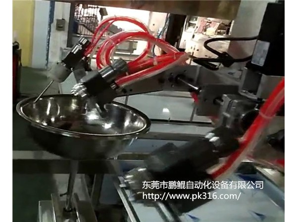 不銹鋼臉盆自動(dòng)噴油設(shè)備解決方案